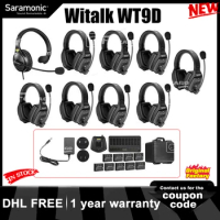 Saramonic Witalk WT9D Wireless Intercom Headset System Full Duplex for Sport Communication Headsets Microphone for Film Stage