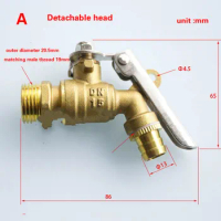 Outdoor Garden Public Places Lockable 1/2 inch Faucet Locked Brass Water Tap