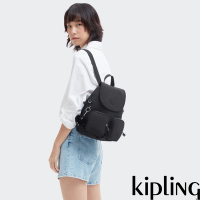 Kipling 午夜星空黑掀蓋後背包-FIREFLY UP