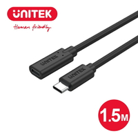 【樂天限定_滿499免運】UNITEK USB3.1 USB-C延長線(公對母)1.5M(Y-C14086BK-1.5M)