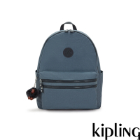 Kipling 夜灰藍拉鍊後背包-BOUREE