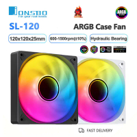 ส่งทันที Jonsbo Fan 120mm Argb pwm Black White sl-120 b w r 12cm 92mm 2ทิศทาง +แจ็คพ่วง พัดลม ขาว ดำ