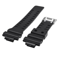 2X Natural Resin Replacement Watch Band Strap , For G-Shock GD120/GA-100/GA-110/GA-100C(Black)