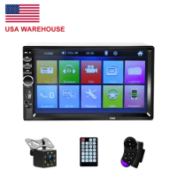 USA WAREHOUSE 2 din 7018B 7" touch Screen Video BT MP5 Player Auto Radio 8IR Rear Camera For Pioneer CAR