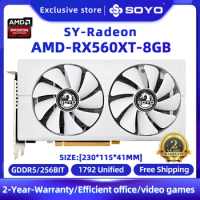 SOYO Brand-New AMD Radeon RX560XT 8GB 14NM 256Bit GDDR5 PCI-E 3.0×16 8PIN White GPU For Desktop Computer Gaming And Office GPU