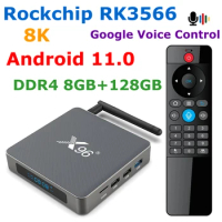 X96 X6 TV Box Android 11 8GB RAM 128GB Rockchip RK3566 8K VIDEO CODEC 2T2R MIMO Dual Wifi 1000M LAN 4K Youtube Media Player