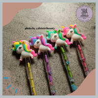 PENSIL SUSUN BENSIA PELURU SAMBUNG UNICORN KUDA PONI MOTIF ANAK PEREMPUAN