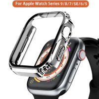 Glass+Case For Apple Watch 45mm 44mm 41mm 40mm Armor Waterproof dust-proof Screen Protector Shell iWatch Series 9 8 7 6 SE 5 4