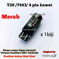 lampu led rem motor mobil triple x merah ba15s bay15d 7443 putar tancap bohlam 1156 1157 t20 stop la