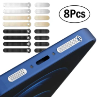 8Pcs/set Universal Phone Speaker Earpiece Net Cute Anti Dust Proof Mesh Sticker For Apple iPhone 12 13Pro iPad Air Metal Sticker