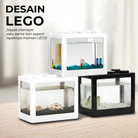 PROMO Akuarium Ikan Cupang Akrilik Aquarium Mini Acrylic Lego USB LED