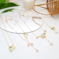 Lily of the Valley Flower Women Necklace Lady Girl Fashion Jewelry Birthday Party Gift