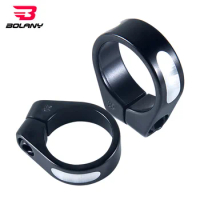 BOLANY Bicycle Seatpost Clamp Aluminum Alloy 31.8/34.9mm Screw fixation Anti-theft Seat Tube Clamp MTB Accessories and Parts