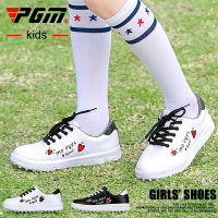 PGM 韓版新品高爾夫球鞋兒童運動鞋子女童防水球鞋青少年防滑鞋釘