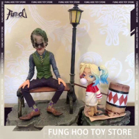 19cm Suicide Squad Figure Joker Harley Quinn Figurine Cartoon Street Gk Statue Figurine Doll Collection Room Decor Desk Toy Gift