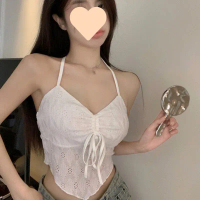 Vest Sang Trọng, Phơi Lưng, Buộc Trắng Cropped Xén croptop 2 bản kiểu 2 quâ