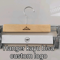 Hanger kayu grafir logo laser/gantungan baju pakai logo grafir