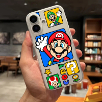 Cartoon Mario Game Case for iPhone 16, 15, 14, 13, 12, 11 Pro Max Mini, XR, XS, X, 7, 8 Plus - Soft 