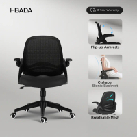 Next Day Delivery| Hbada J1 Office Desk Chair with Flip-Up Armrests and Saddle Cushion, Ergonomic Of