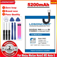 LOSONCOER 5200mAh BA621 Battery For Meizu Meilan Note5 M5 Note 5 Smart Phone Battery+Quick Arrive