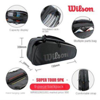 Wilson wilson กระเป๋าเทนนิส6/9/12กระเป๋าเทนนิสมืออาชีพ federer DNA TENNIS BAG