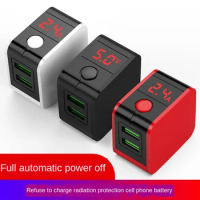 2.4A Dual USB Charging Head Intelligent Power Off Fast Charging with LED Display for Apple for Huawei Universal Phone charger
