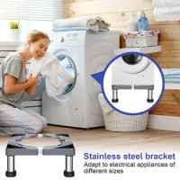 Washing Machine Holder Pedestal Stainless Steel Universal Mobile fridge Dryer Washer Stand Riser Toilet Kitchen Laundry Pedestal