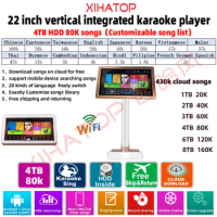 XIAHTOP Karaoke Player Machine Android with 4TB HDD 80K Songs,Chinese,English Touch Screen Karaoke System,22'',Home KTV Sing