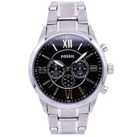 FOSSIL 美國最受歡迎頂尖運動時尚三眼計時腕錶-黑面-BQ1125IE