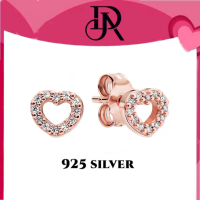 พร้อมส่งทีไทยS925 ของขวัญต่างหูสตั๊ดหัวใจ Rose Gold Rose สำหรับผู้หญิง คําแนะนําผลิตภัณฑ์ใหม่ของเดือ