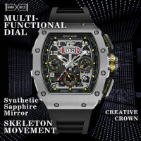 BEXEI 9032 Automatic mechanical movement Fashion Luxury watch for men skeleton synthetic sapphire waterproof Reserve 45H