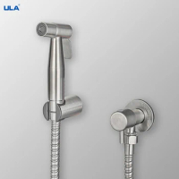 ULA Stainless Steel Portable Bidet Sprayer Brushed Toilet Bidet faucet Bathroom Shattaf Valve Jet Set hygienic shower