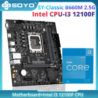 SOYO SY B660M 2.5G Classic with Intel I3 12100F CPU Motherboard Set M.2 Dual Channel DDR4 Memory 12th Generation CPU (LGA1700)