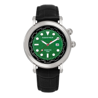 PARKER PHILIP派克菲利浦世界時區海洋之星腕錶(綠面黑帶)