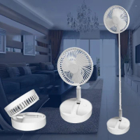 Portable Folding Fan USB Rechargeable Foldable Telescopic Floor Standing Fan Desktop Table Mini Fans Bedroom Cooling Fans
