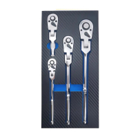 Set sepana ratchet 4 keping dengan 90 gigi: alat ergonomik, cekap dan teratur