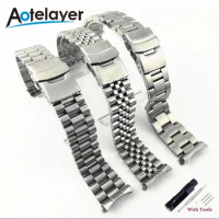 20mm 22mm Solid Stainless Steel Watch Band WirstWatch Bracelets Curved End Replacement For Seiko SKX007 SKX009 SKX011