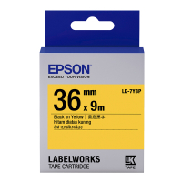 EPSON C53S657403 LK-7YBP粉彩系列黃底黑字標籤帶(寬度36mm)