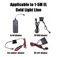 DC 12V EL Line USB Cigarette Lighter Drive Controller For 1-5M Neon Light LED Strip Light EL Wire Glow Flexible Neon Decor