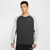 NIKE Men Dri-Fit Stride Waffle Crew M Pakaian Lari Pria [IQ3630-060] A/2XL Anthracite/Platinum Tint/