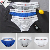 Men's Underwear Cotton Low Waist Elastic Sexy Loose Triangle Pants Summer Breathable Youth Pant Headband