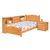 Boden-麥基3.5尺原木色多功能單人床房間組-三件組(實木床架-四分床板+床頭櫃+收納床邊櫃)(不含床墊)