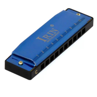 Blues Harp 10 Holes 20 Tone Harmonica Packed With A Plastic Box Playing Instruments Small Instruments (Blue with Cleansing