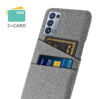 Luxury Fabric Phone Cover with Dual Card, Case for OPPO Reno 6 Pro 5G, Reno6 Pro Plus, 5G, Bumper Coque, 2021