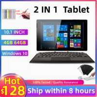 Hot Sales 64Bit 2 IN 1 10.1" Tablet Windows 10 Intel Z8350 4GB 64GB Mobile Office Tablet With Keyboard HDMI-Compatible 6500mAh