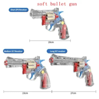 fake gun Revolver Transparent Airsoft Pistol Paintball Soft Bullet Toy Gun pistolas de juguete toys for boys пистолет на пульках