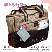 Tas Besar Popok Perlengkapan Bayi Diaper Bag Baby Scots Embroidery Kado Ibu Hamil Melahirkan
