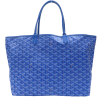 【二手名牌BRAND OFF】GOYARD 高雅德 藍色 PVC帆布 Saint Louis PM 托特包