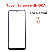 Redmi12C Front Glass For Xiaomi Redmi 12 12C Touch Screen Outer Panel LCD Display Repair Replace Parts OCA