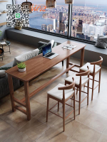 實木 吧臺 桌椅  組合 客廳 隔斷家用 日式 簡約  陽臺 窄長條餐桌 靠窗高腳桌